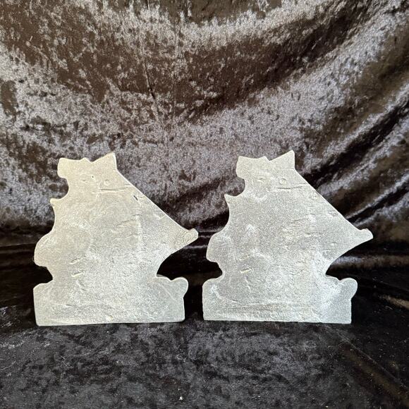 Ship Bookends | Aluminum Cast | Vintage Silver Galleon - Picture 3 of 5
